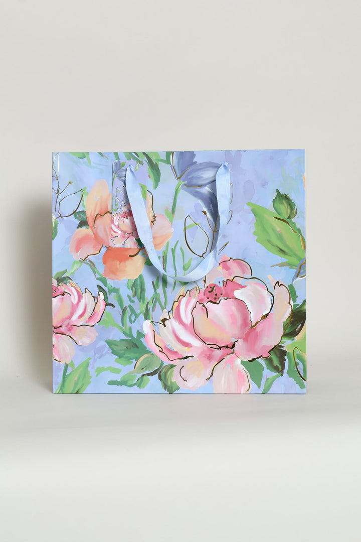 Gold Foil Floral Watercolour Gift Bag - Light Purple