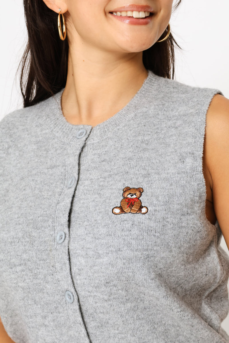 Teddy Cardigan - Grey