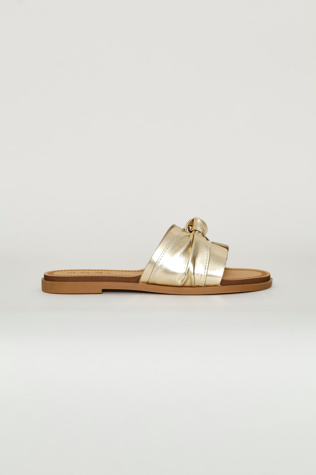 Bow Detail Mule Sandal - Gold