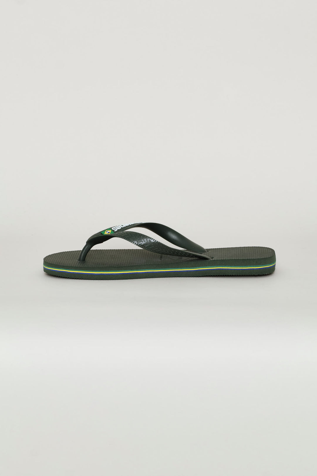Brazil Logo & Word Flip Flop - Olive