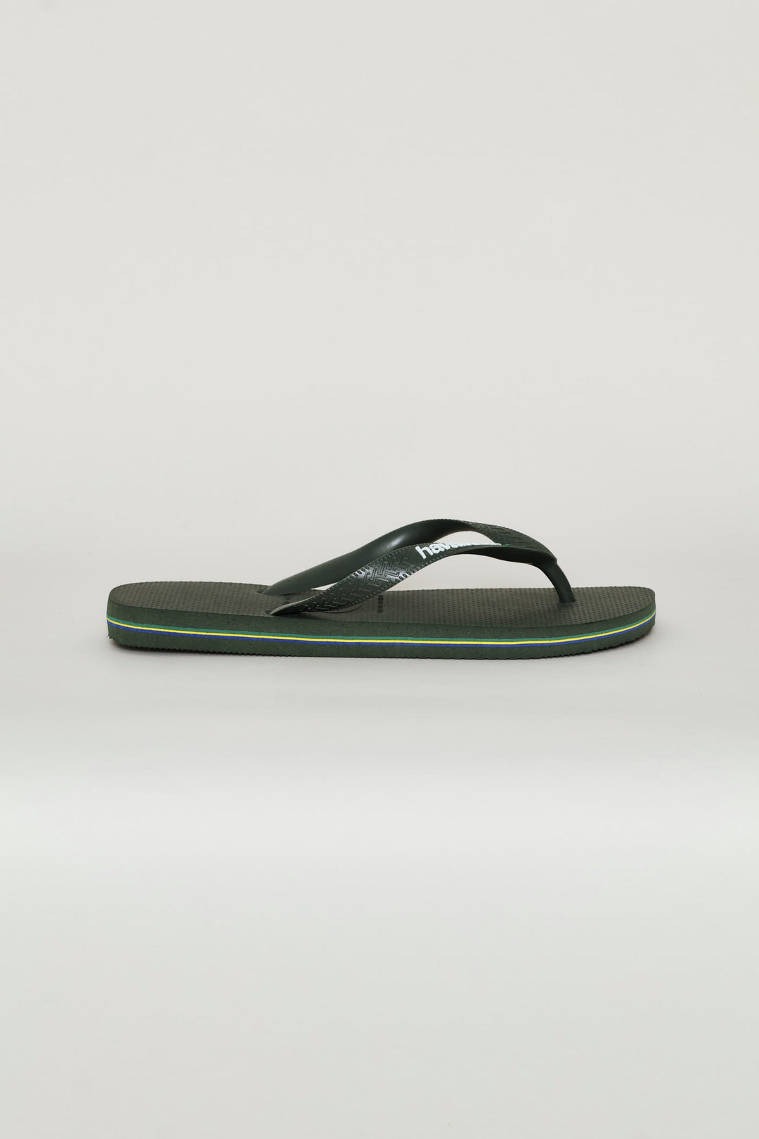Brazil Logo & Word Flip Flop - Olive