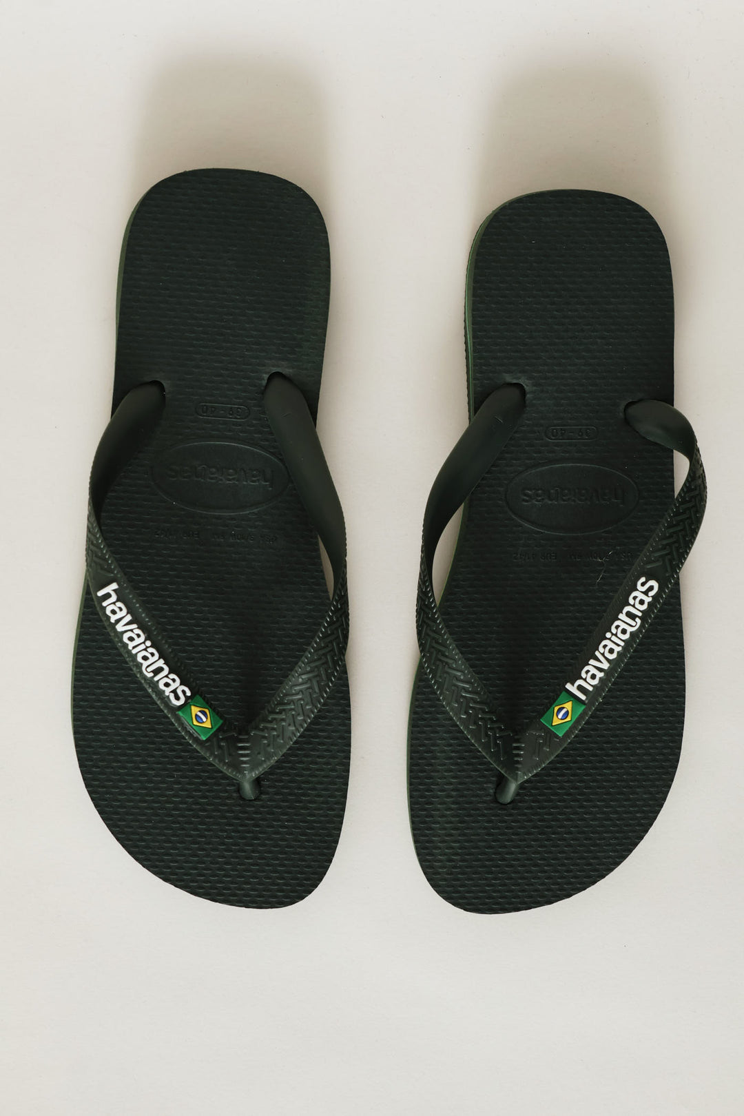Brazil Logo & Word Flip Flop - Olive