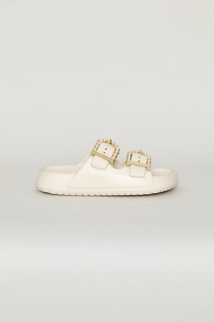 Girls Embellished Moulded Health Sandal - Stone