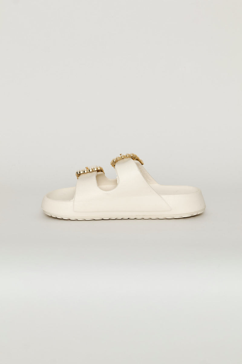 Girls Embellished Moulded Health Sandal - Stone