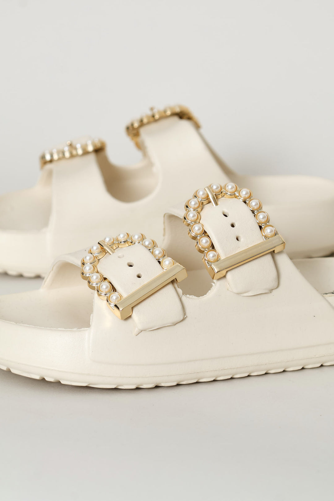 Girls Embellished Moulded Health Sandal - Stone