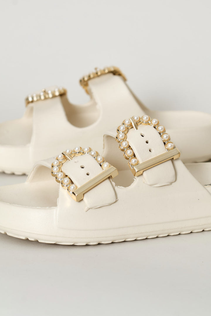 Girls Embellished Moulded Health Sandal - Stone