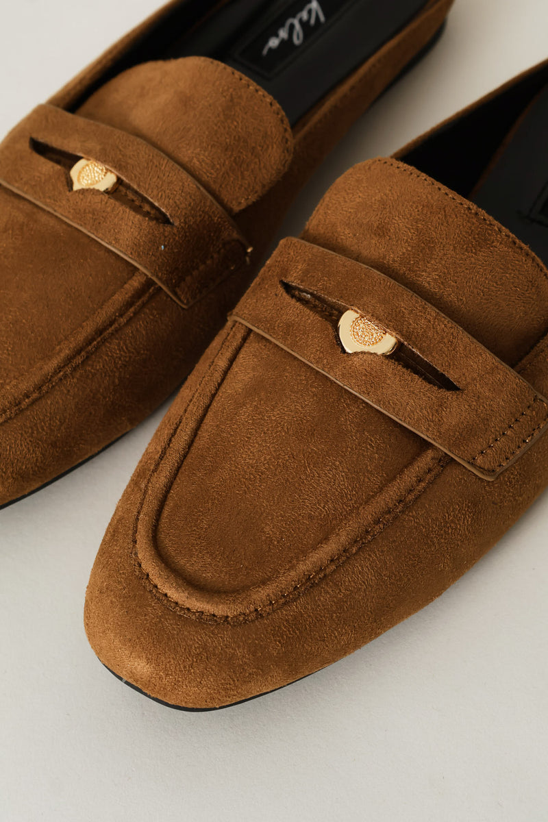 Trim Detail Microfibre Mule Loafer - Tan