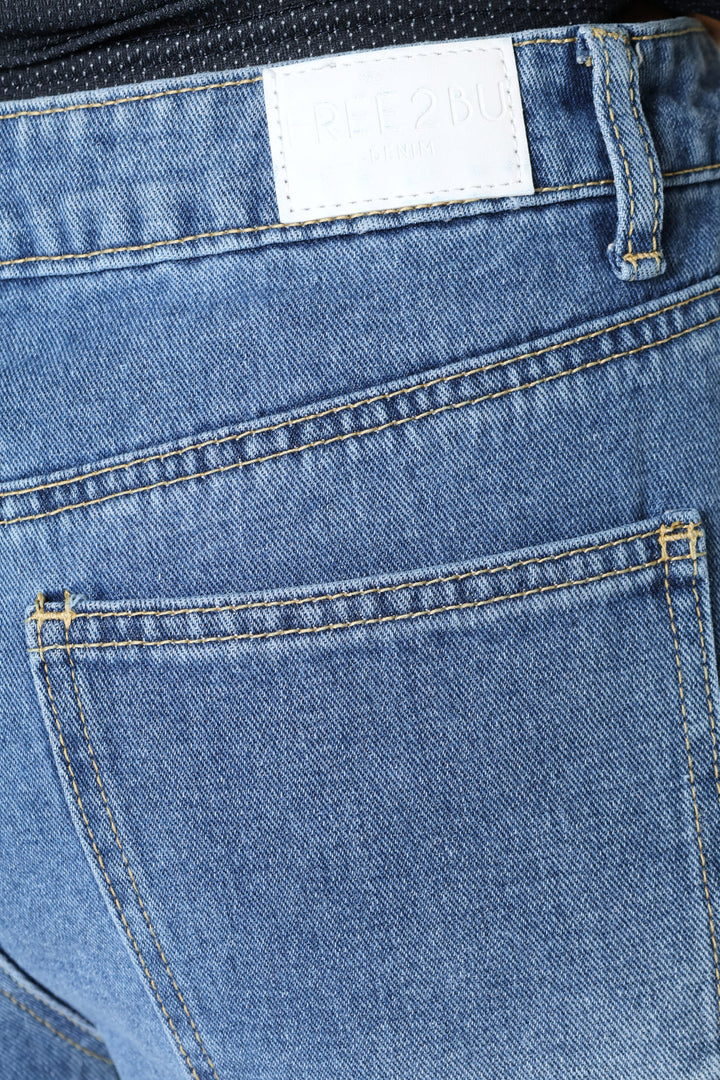 Multi Cargo Pocket 90'S Wide Leg Denim - Salty Mid Wash