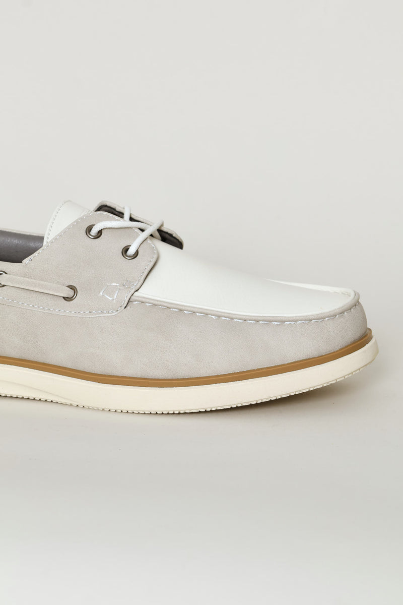 Lace Up Docksider - Stone