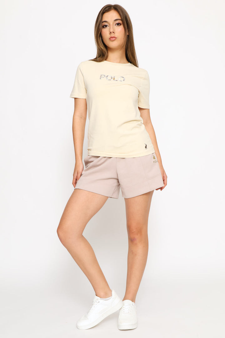 Aria Embelished T-Shirt - Oatmeal