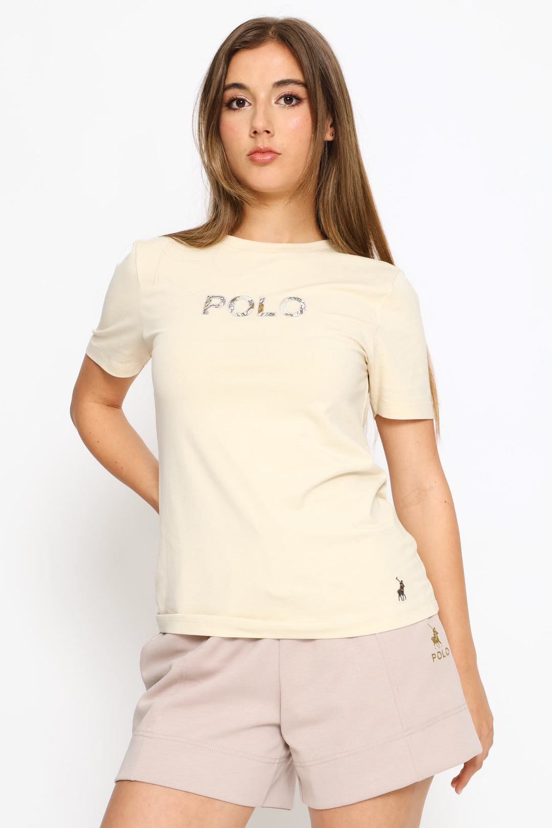 Aria Embelished T-Shirt - Oatmeal
