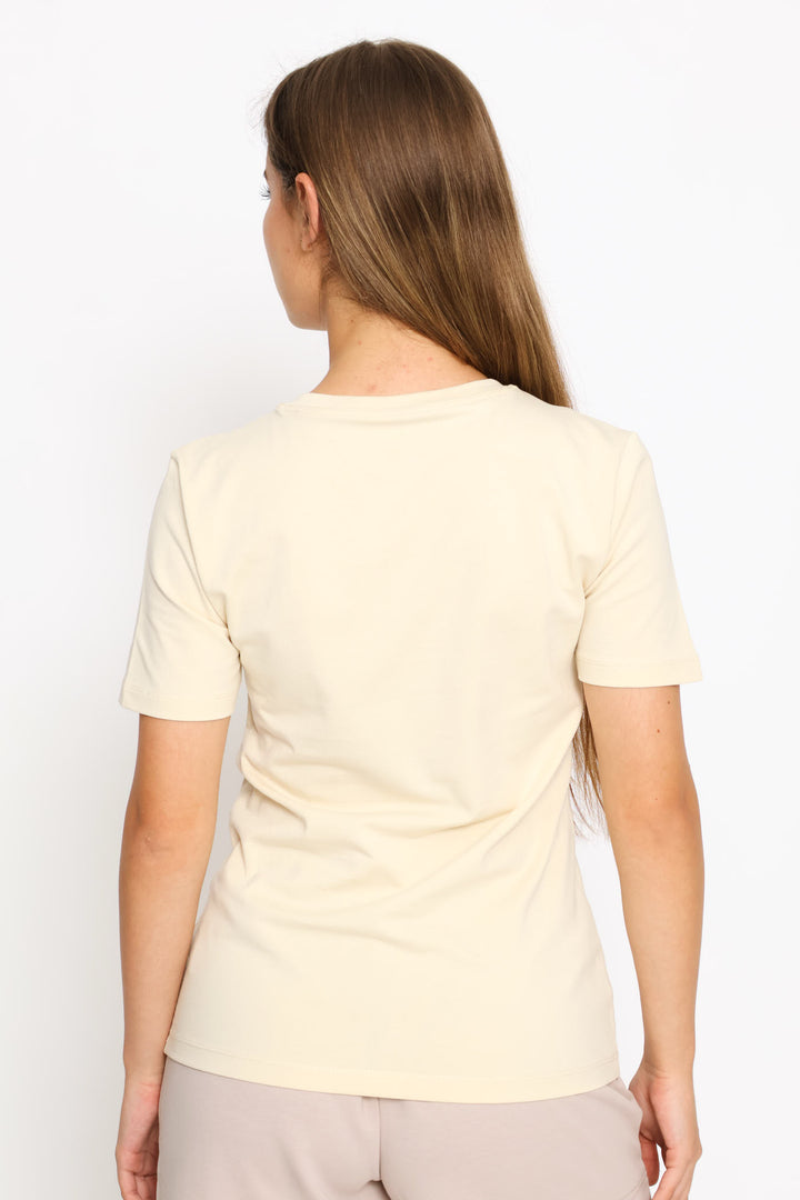 Aria Embelished T-Shirt - Oatmeal