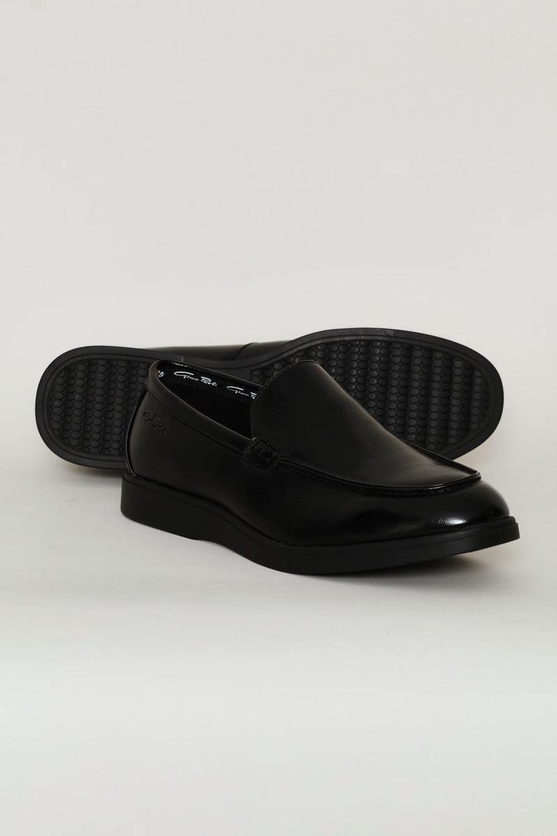 Smart Casual Plain Upper Loafer - Black