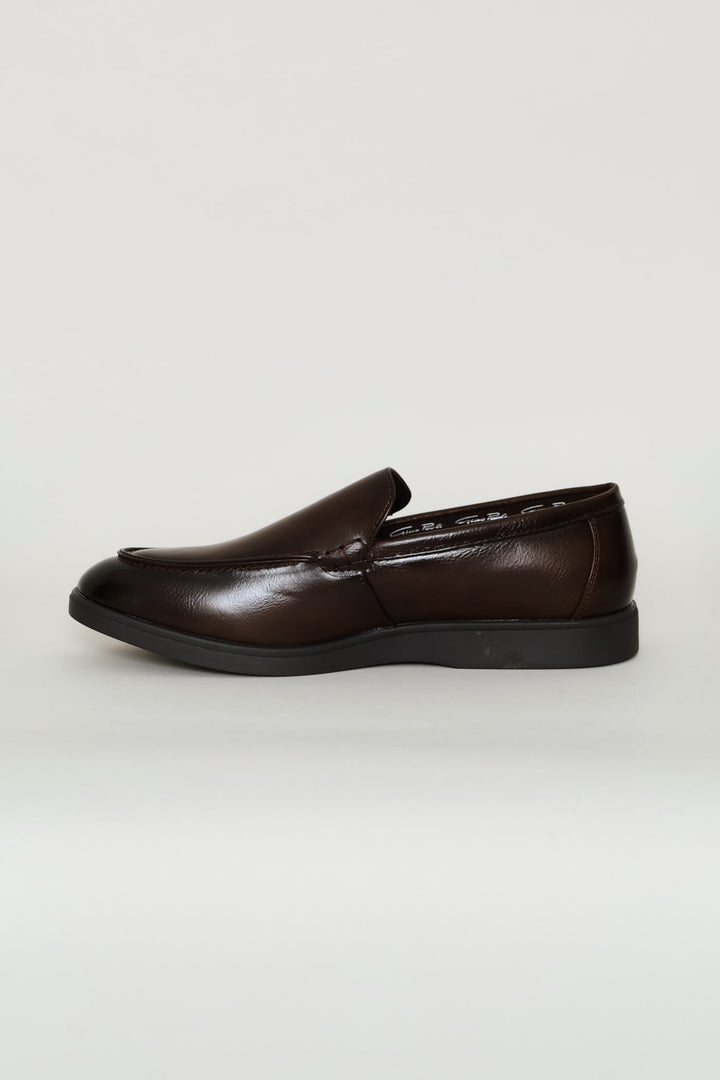 Smart Casual Plain Upper Loafer - Brown