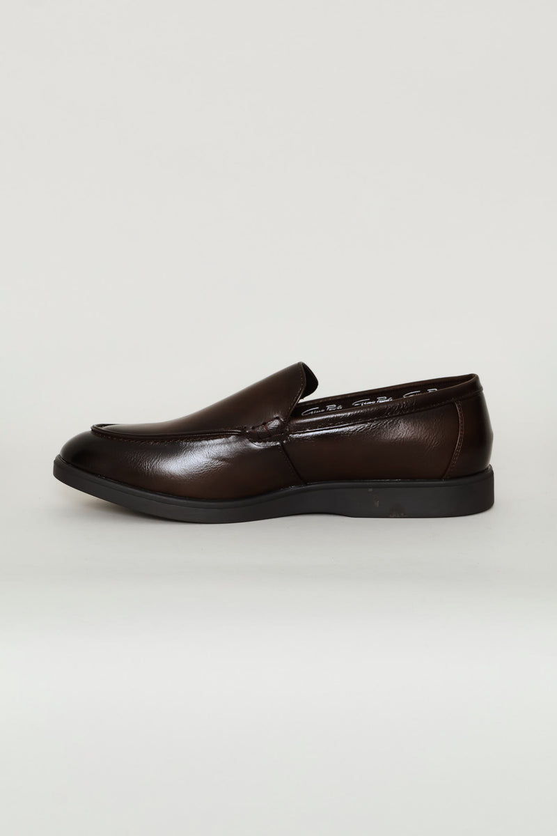 Smart Casual Plain Upper Loafer - Brown