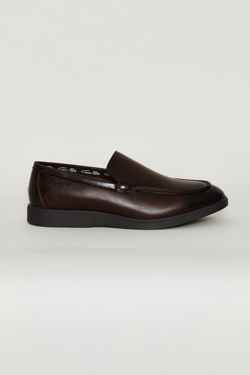 Smart Casual Plain Upper Loafer - Brown