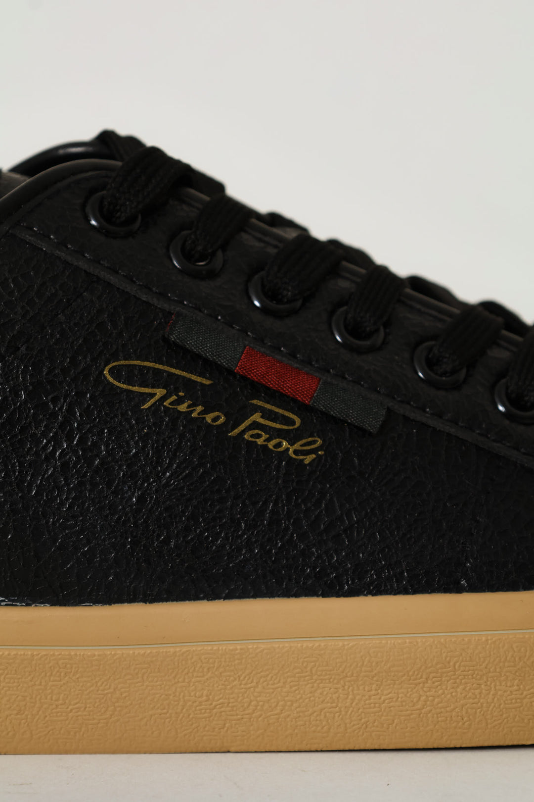 Lace Up Sneaker With Gum Sole - Black