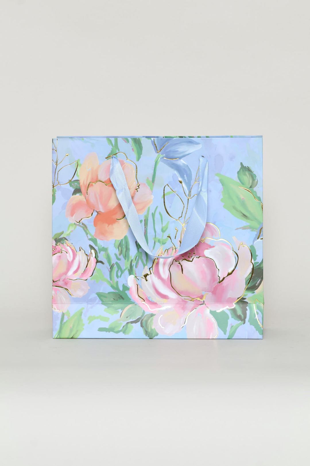 Gold Foil Floral Watercolour Gift Bag - Light Purple