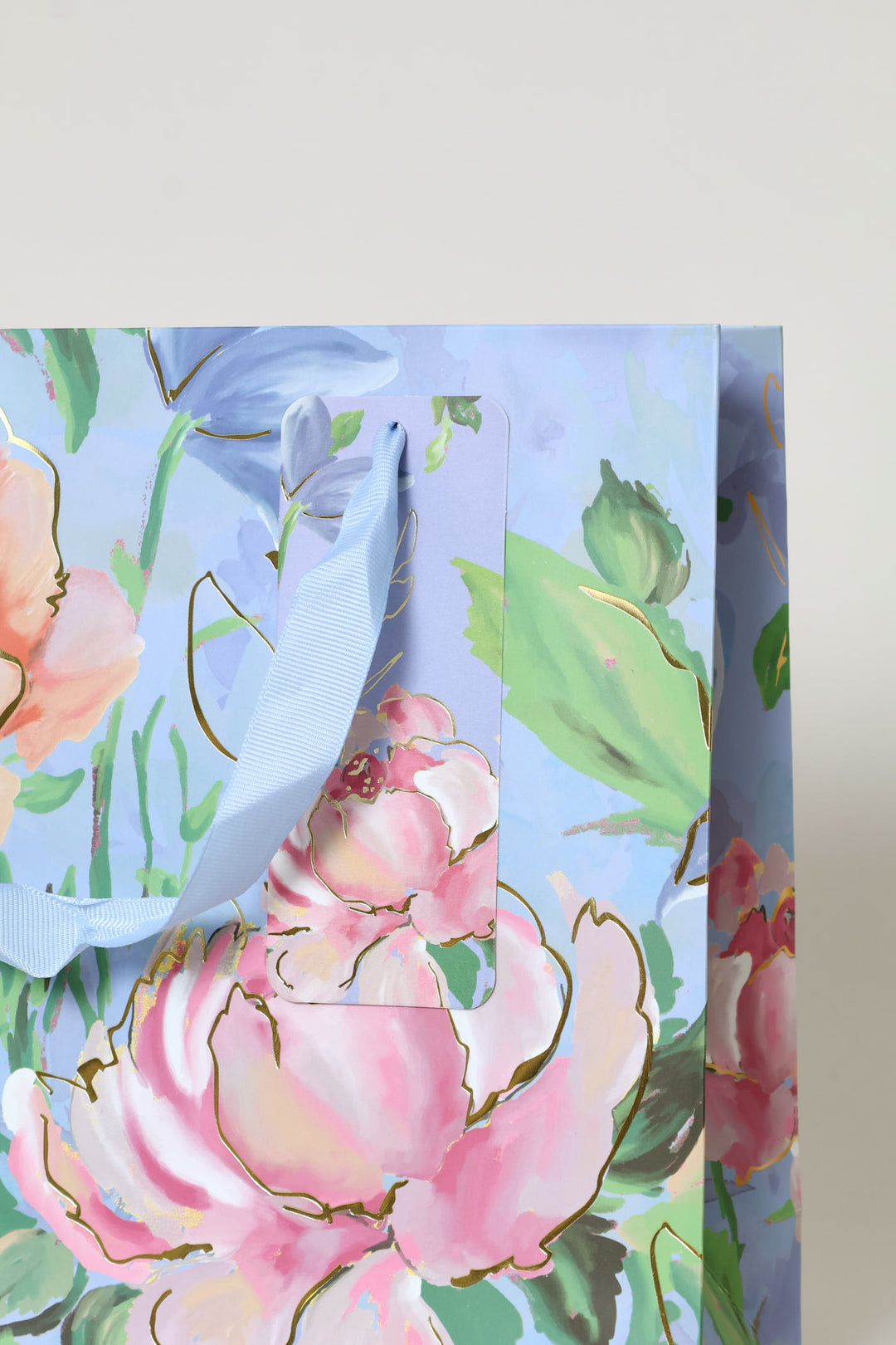 Gold Foil Floral Watercolour Gift Bag - Light Purple