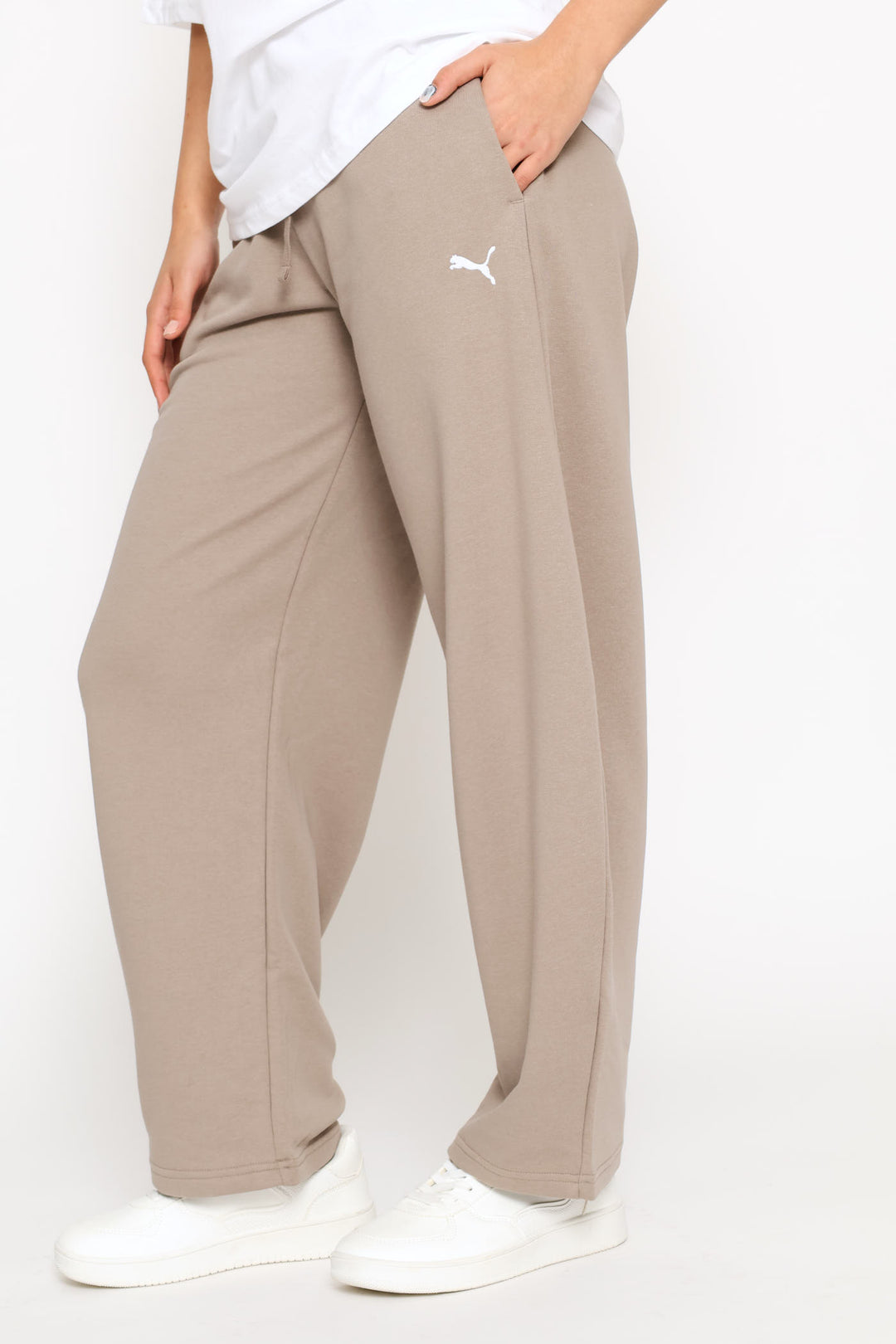 Essential Relaxed Barrel Leg Pants - Stone Grey
