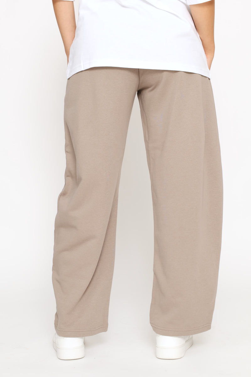 Essential Relaxed Barrel Leg Pants - Stone Grey