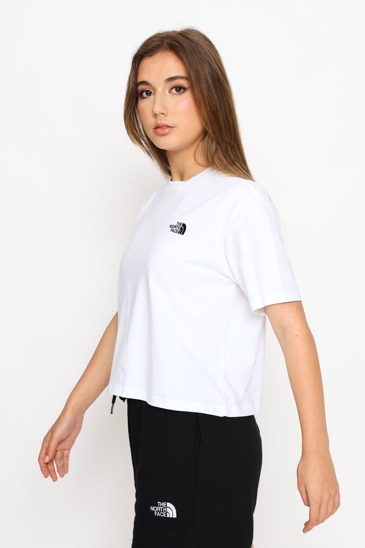 Evolution Simple Dome Relaxed Crop Tee - White