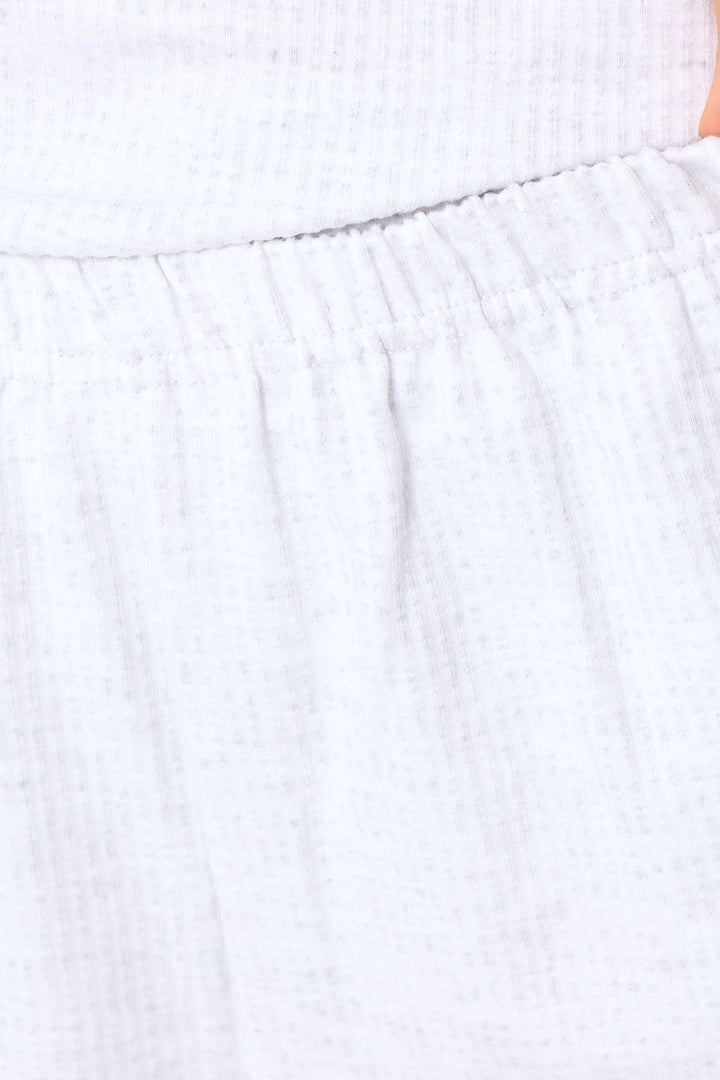 Waffle Knit Top & Short Sleep Set - Grey Melange