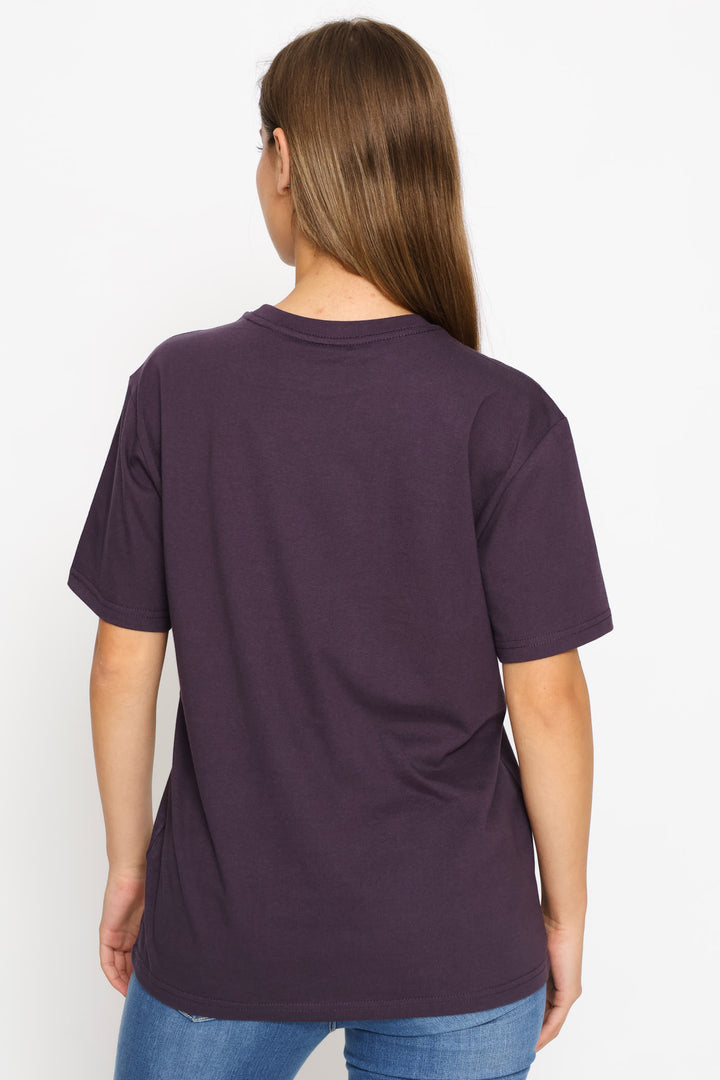 Essential Simple Dome Boxy Relaxed Tee - Purple