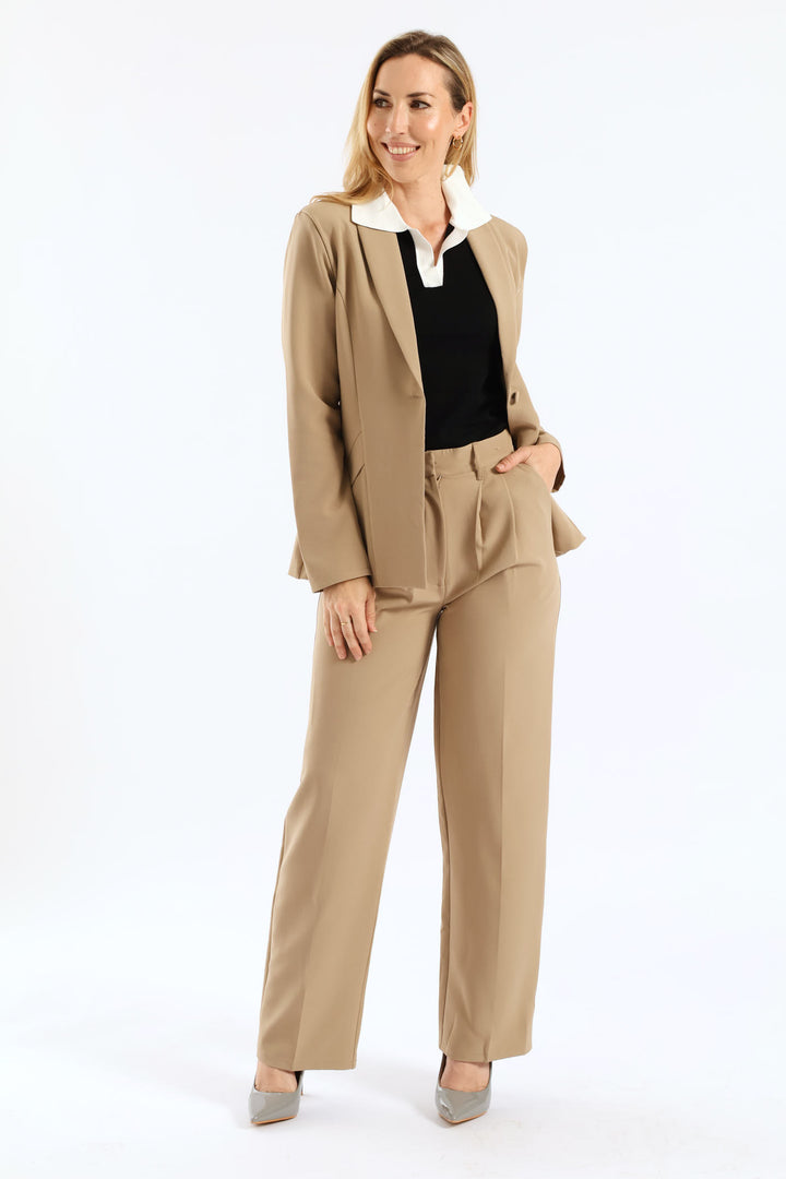 Release Pleat Wide Leg Pants - Taupe