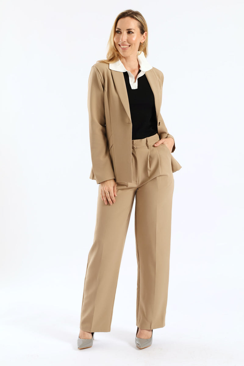 Release Pleat Wide Leg Pants - Taupe