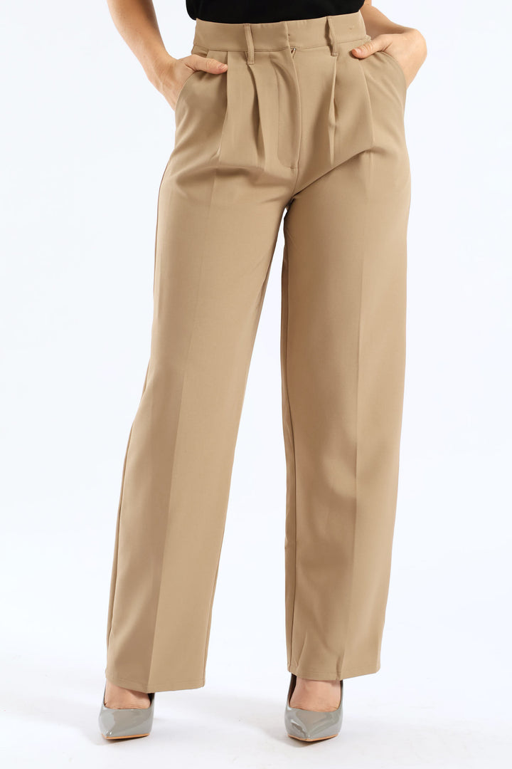 Release Pleat Wide Leg Pants - Taupe