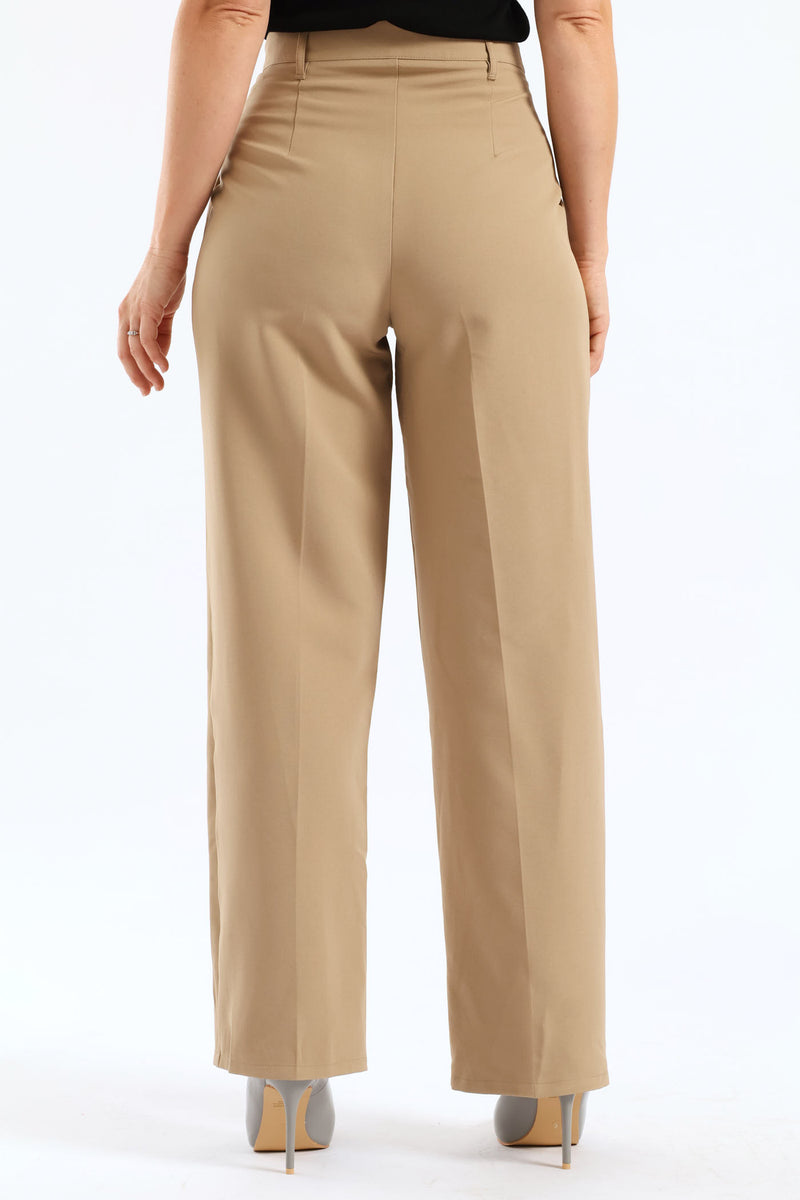 Release Pleat Wide Leg Pants - Taupe