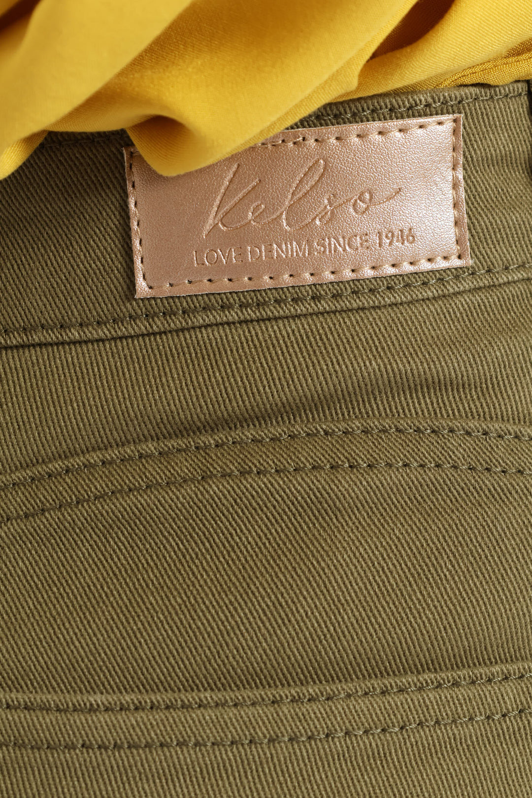 Classic Roll Hem Mid Thigh Supersoft Denim Short - Fatigue