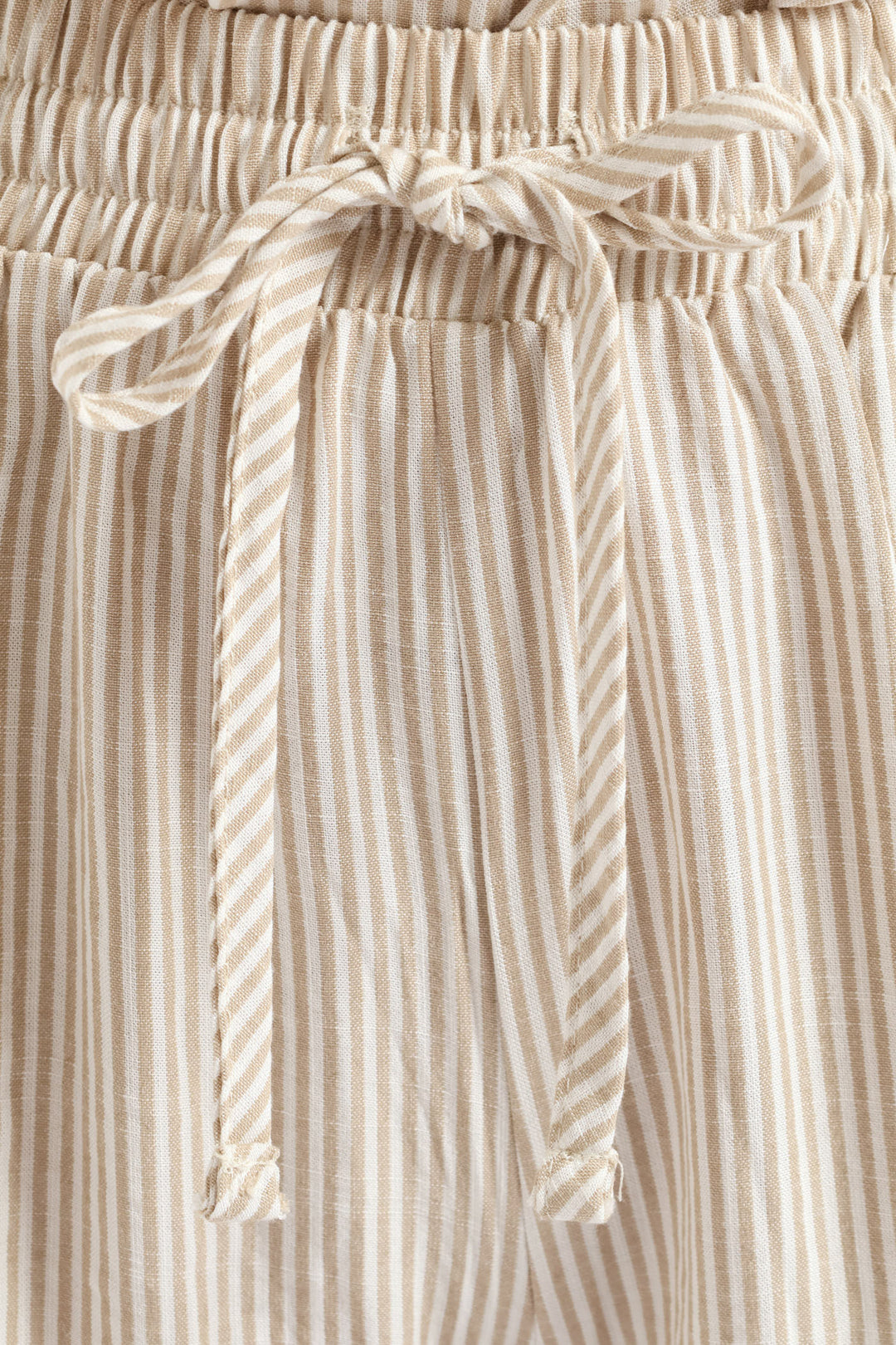 Pull-On Linen Wideleg Pants - White/Beige