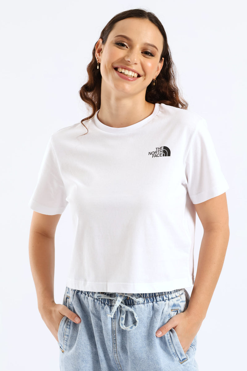 Simple Dome Cropped Slim Tee - White