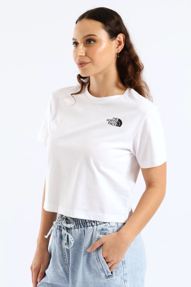 Simple Dome Cropped Slim Tee - White