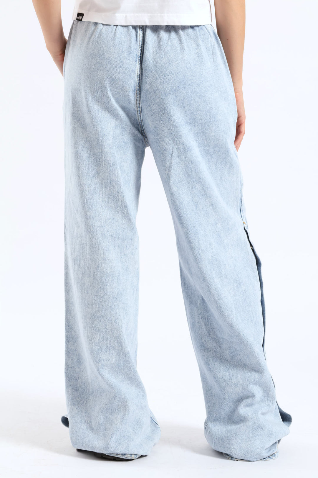 Elastic Snap Hem Denim - Bleach