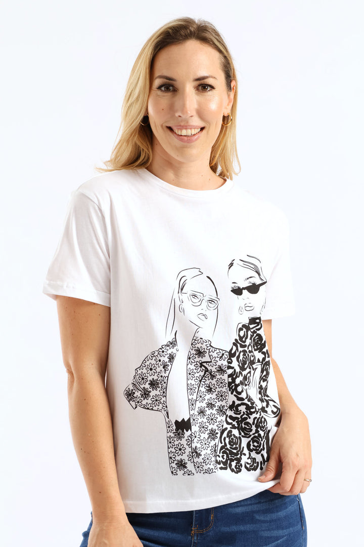 Stylish Ladies Tee - White