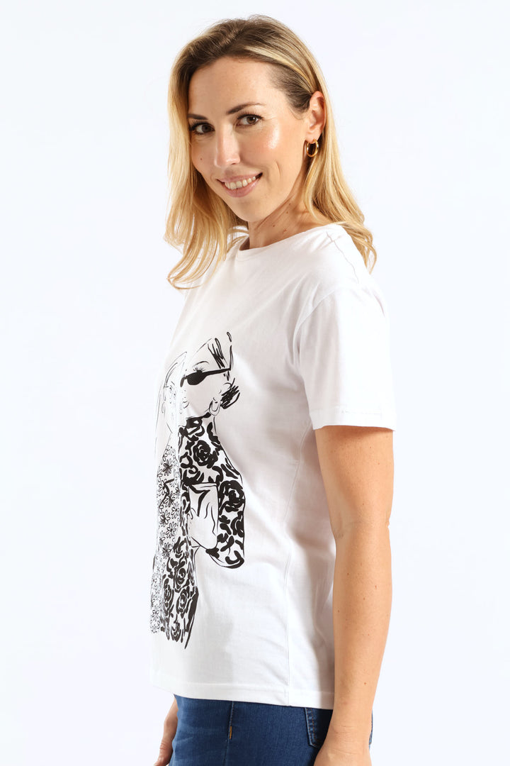 Stylish Ladies Tee - White