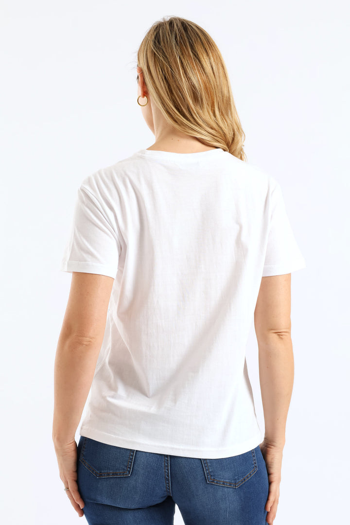 Stylish Ladies Tee - White