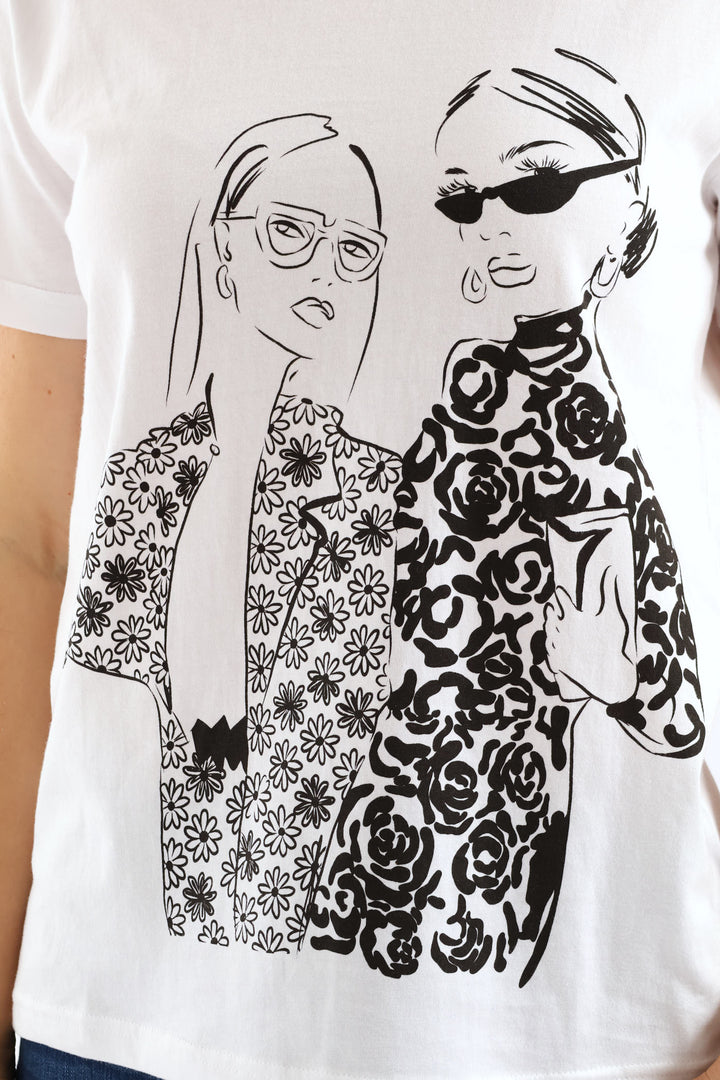 Stylish Ladies Tee - White