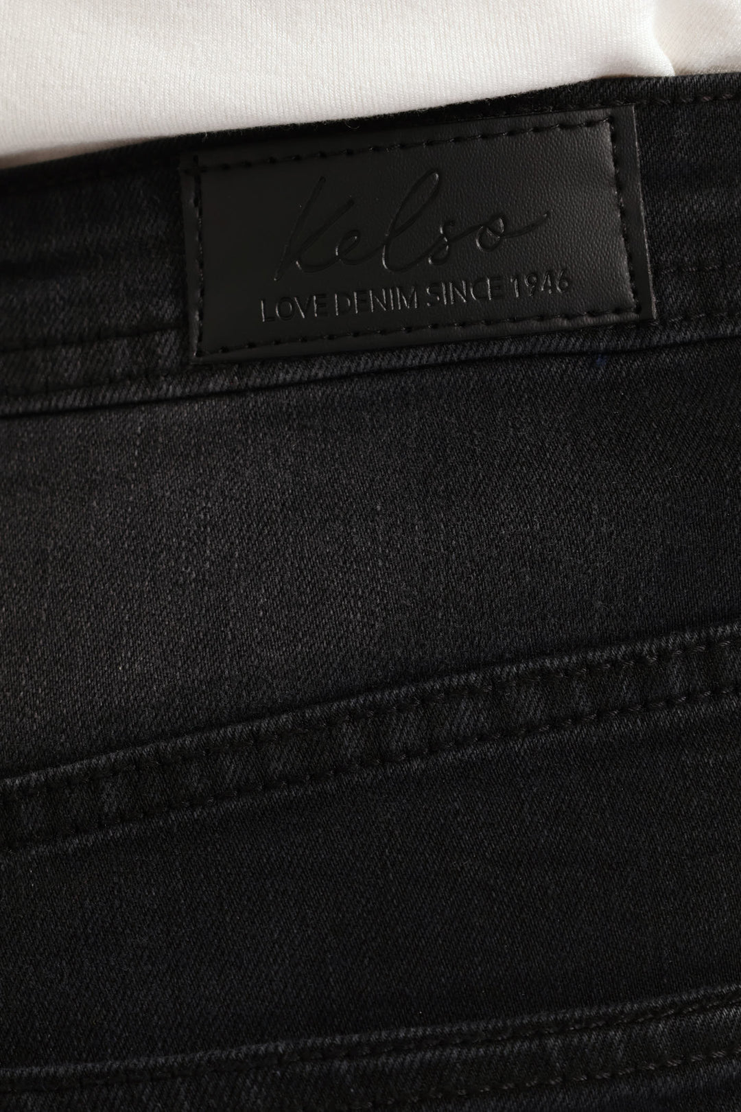 Classic Roll Hem Bermuda Supersoft Denim Short - Black