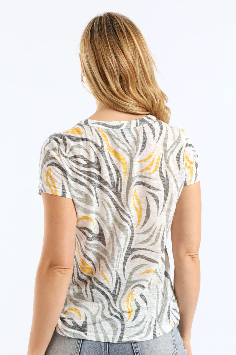 Burnout Henley T-Shirt - Sage