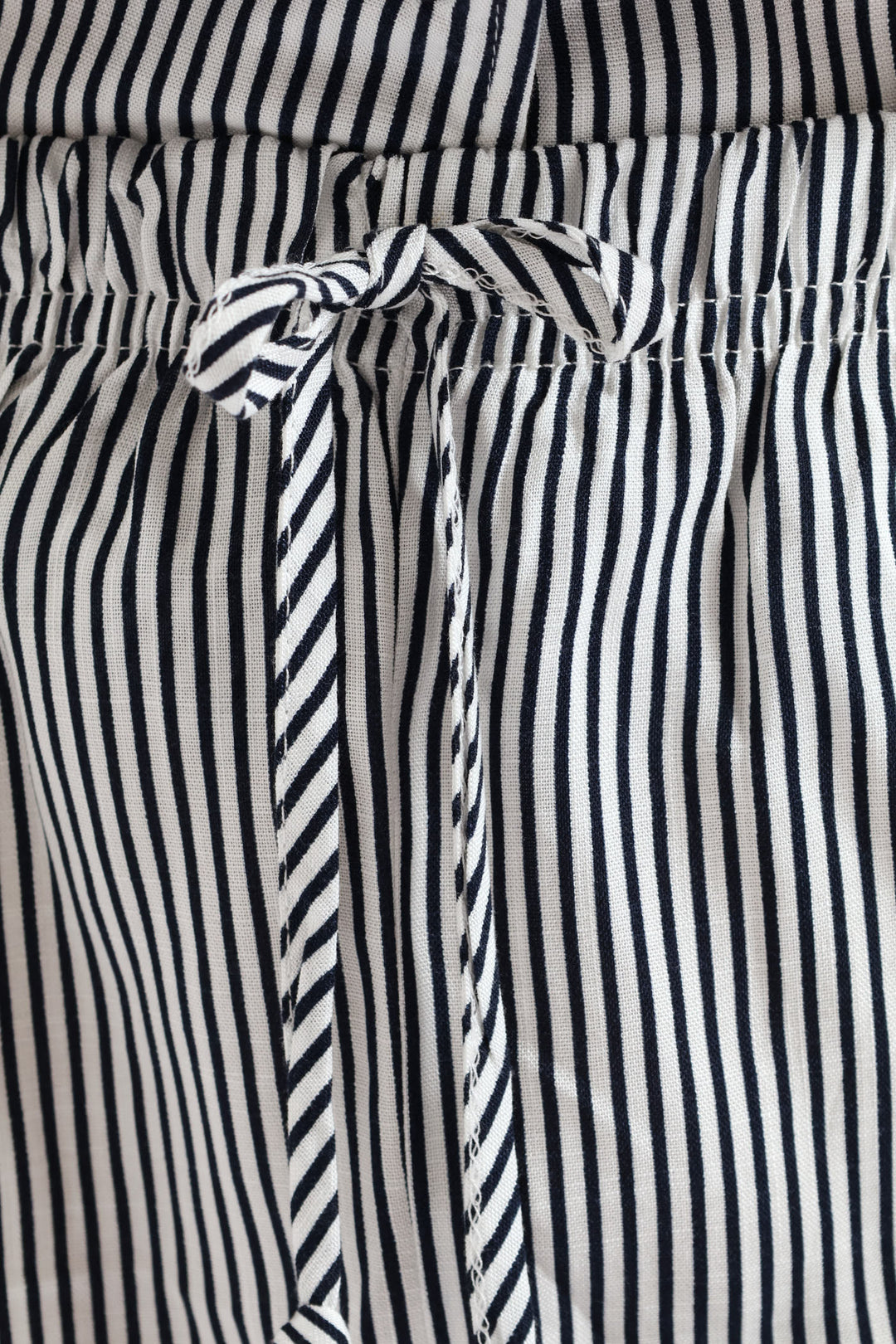 Button Through Linen Short Set - White/Navy