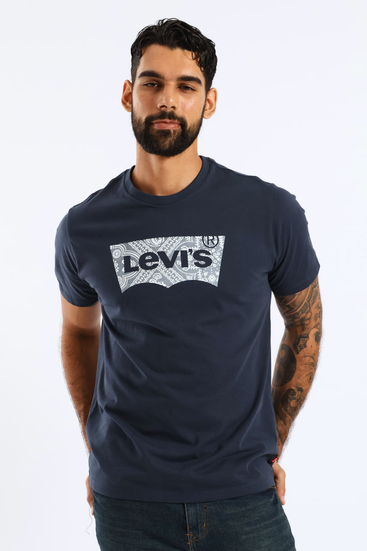 Graphic Crewneck Tee - Navy