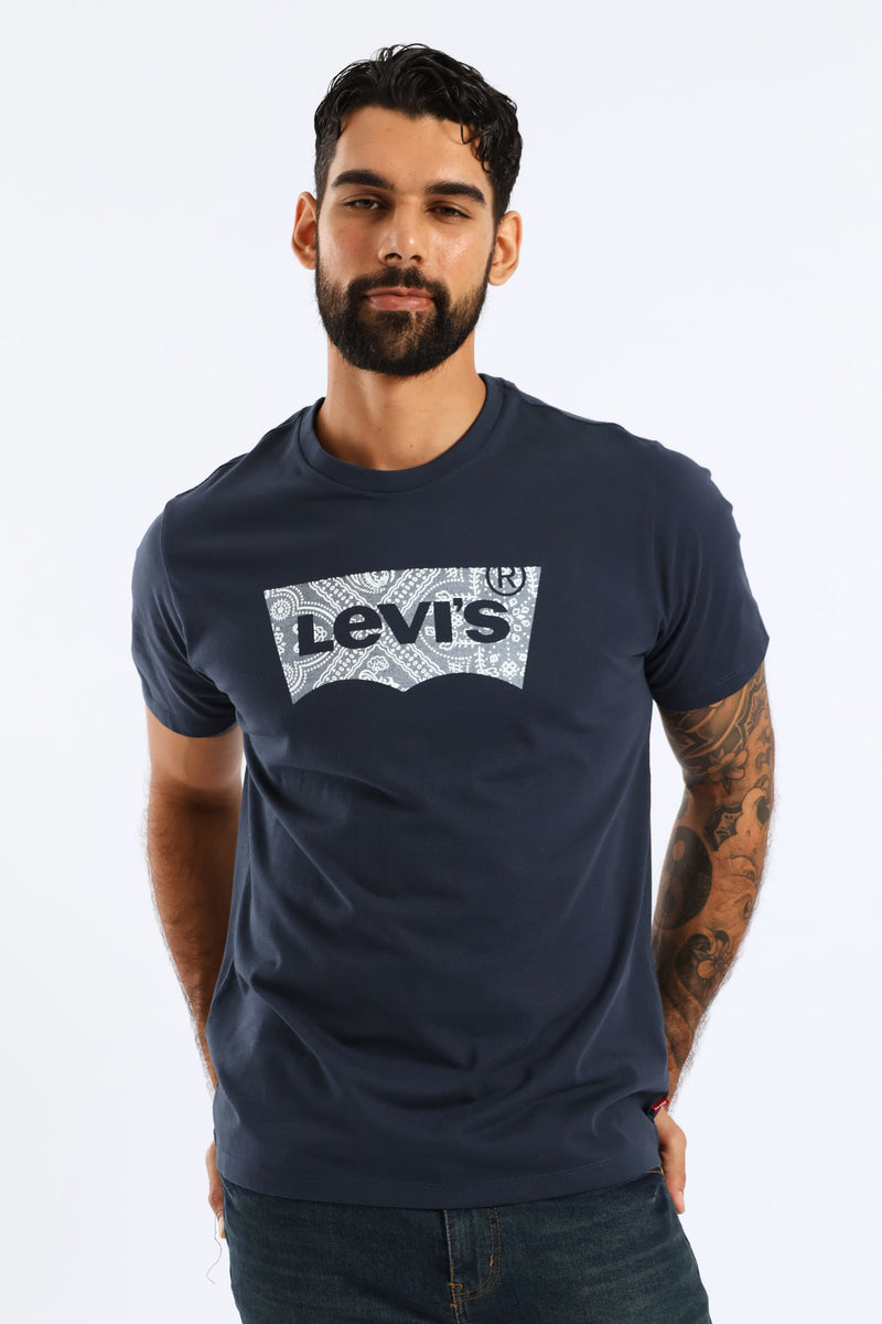 Graphic Crewneck Tee - Navy