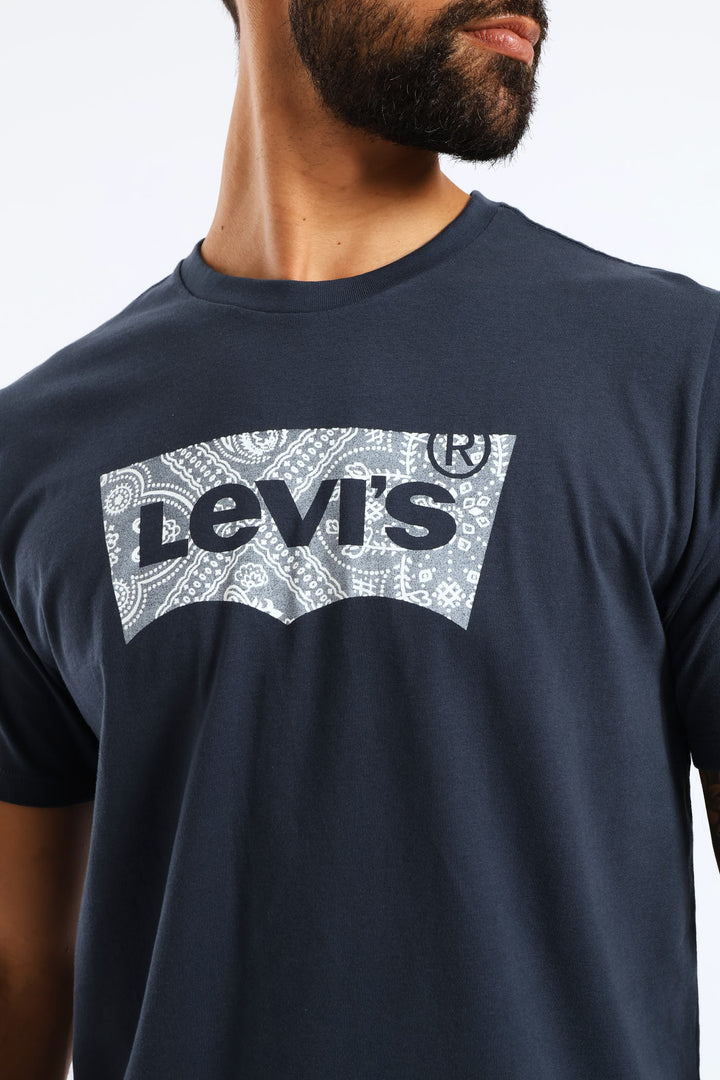 Graphic Crewneck Tee - Navy