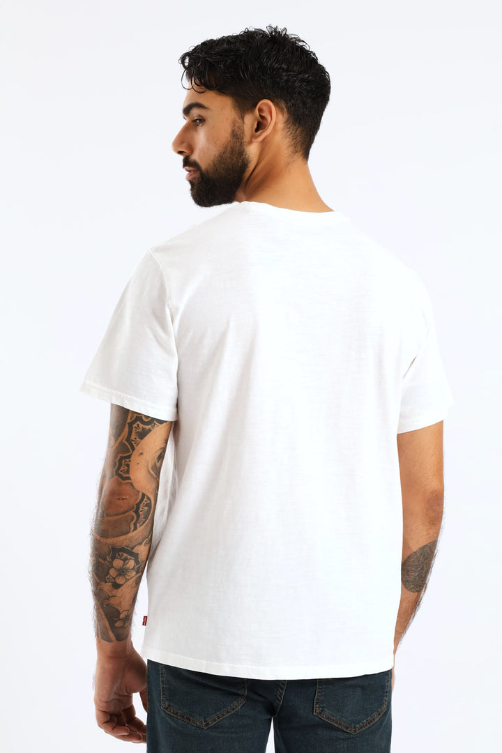Relaxed Fit Rope Serif Logo Tee - White