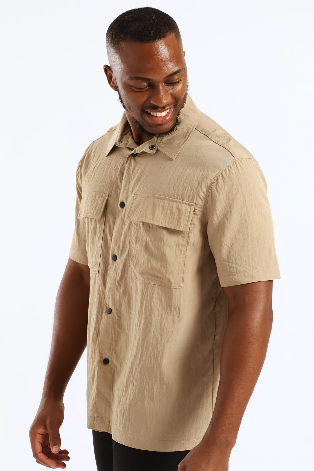 Multi Pocket Boxy Shirt - Taupe