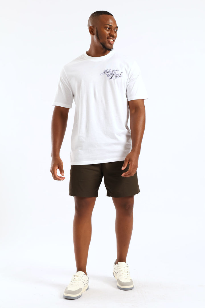 Cards Front & Back Print Tee - White